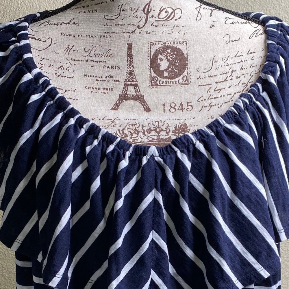 Ava & Viv Blue & White Striped Top 3x